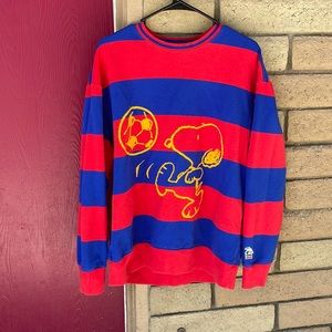 SNOOPY AND LEVIS striped sweatshirt blue red  yellow